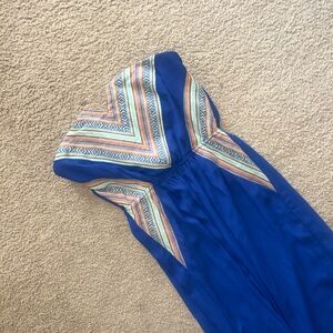 Elegant Blue Strapless Dress